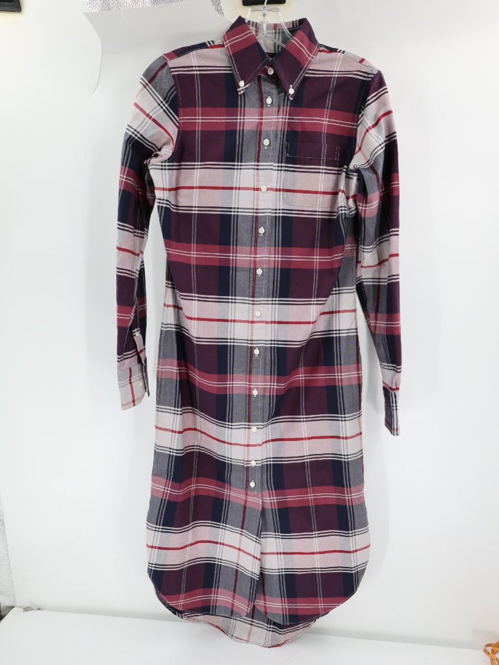 Thom Browne Brooks brothers black fleece Shirt dress Women BB0 Plaid Long Sleeve